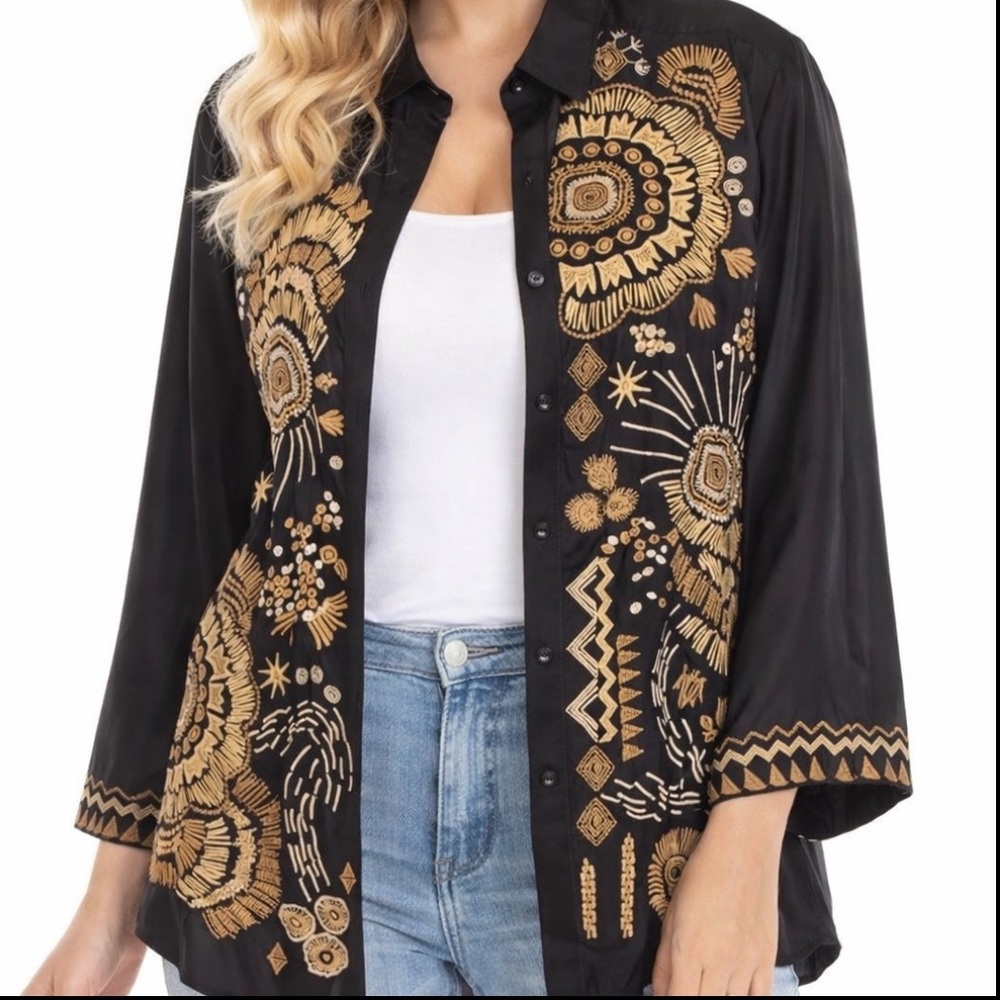 JOhNNY WAS SILK ANTONIA KIMONO SHIRT/KIMONO NWT (extremely oversized) - Picture 14 of 14